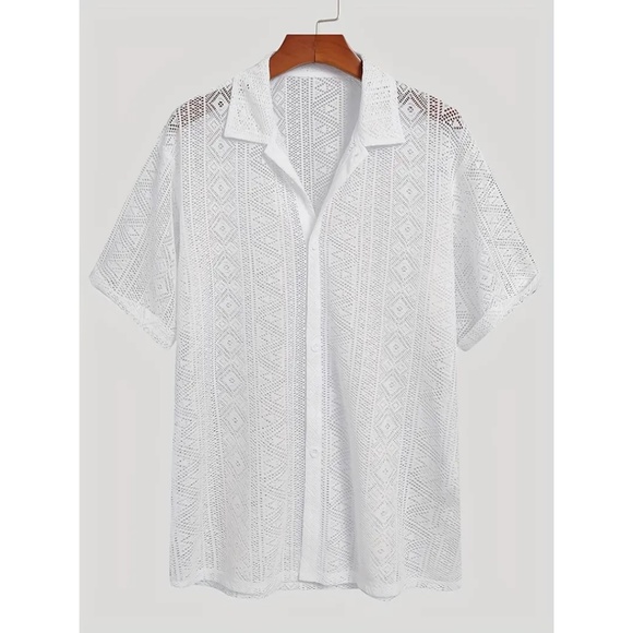 Isabelle LaRue Other - BNWT Isabelle LaRue White Lace Knit Button Up Shirt - Size Medium and Large